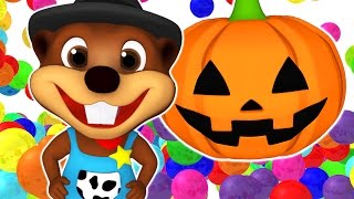 SUPER CIRCUS 3D Pumpkin Smash | ABC Color Balls, Learn Colours & Shapes | 3D Rhymes by Busy Beavers