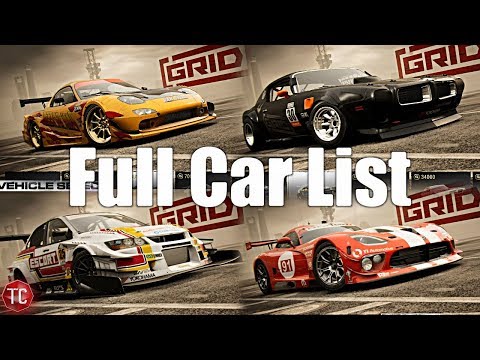 GRID 2019 FULL CAR LIST (All Classes, Exclusive Gameplay)