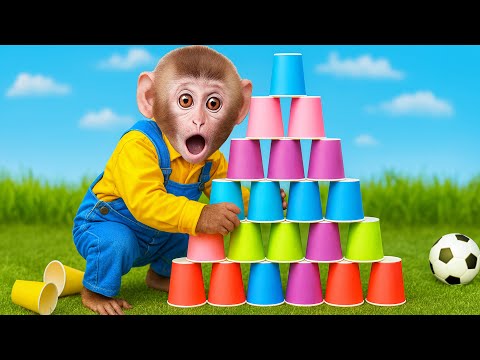 Bebé Mono Ba Ba Cosecha Fruta y Juega Con un Lindo Patito en la Granja - MONO BABA ESP