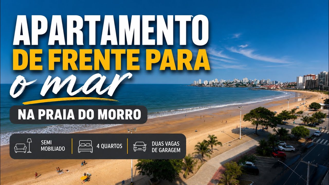 Frente para o mar com 4 quartos e 2 vagas de garagem na Beira Mar