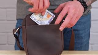 Сумка SHVIGEL 11077 із вінтажної шкіри коричнева