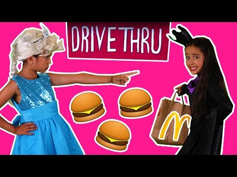 BURGERS STOLEN FROM MCDONALDS DRIVE THRU | Princess In Real Life | Kiddyzuzaa | Magic Food Video