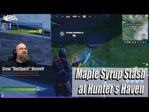 Find a Maple Syrup Stash at Hunter's Haven Location - Fortnite