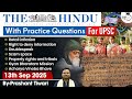 The Hindu Analysis 13th September 2025 The Hindu News Paper Today With Practice Questions