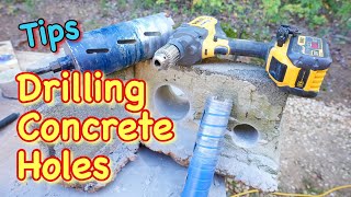 How To Drill Concrete Hole Straight (No Chipping)!!!!