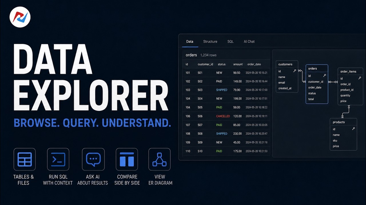 Data Explorer: tables, files, SQL and AI in one workspace