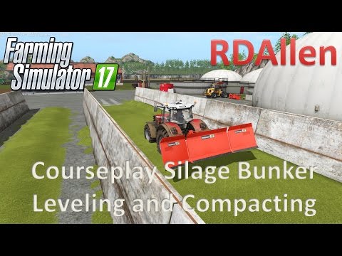Courseplay Silage Bunker Leveling and Compacting - Farming Simulator 17