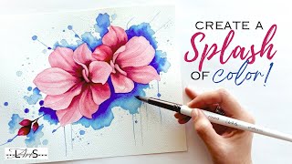 MUST TRY! 😍 Fun, Bright, Beautiful, and SPLASHY Step-by-Step Watercolor Flower Painting Tutorial!