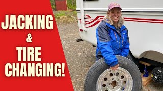 How to Jack Up a Travel Trailer to Change a Tire