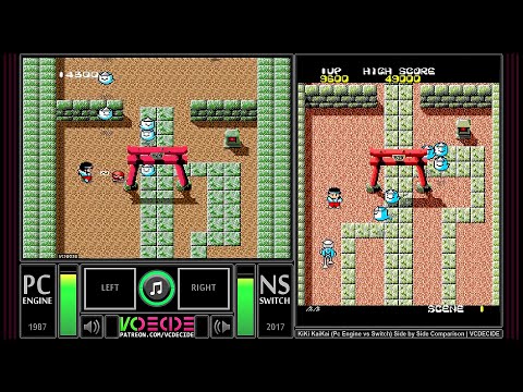 KiKi KaiKai (Pc Engine vs Switch) Side by Side Comparison | VCDECIDE