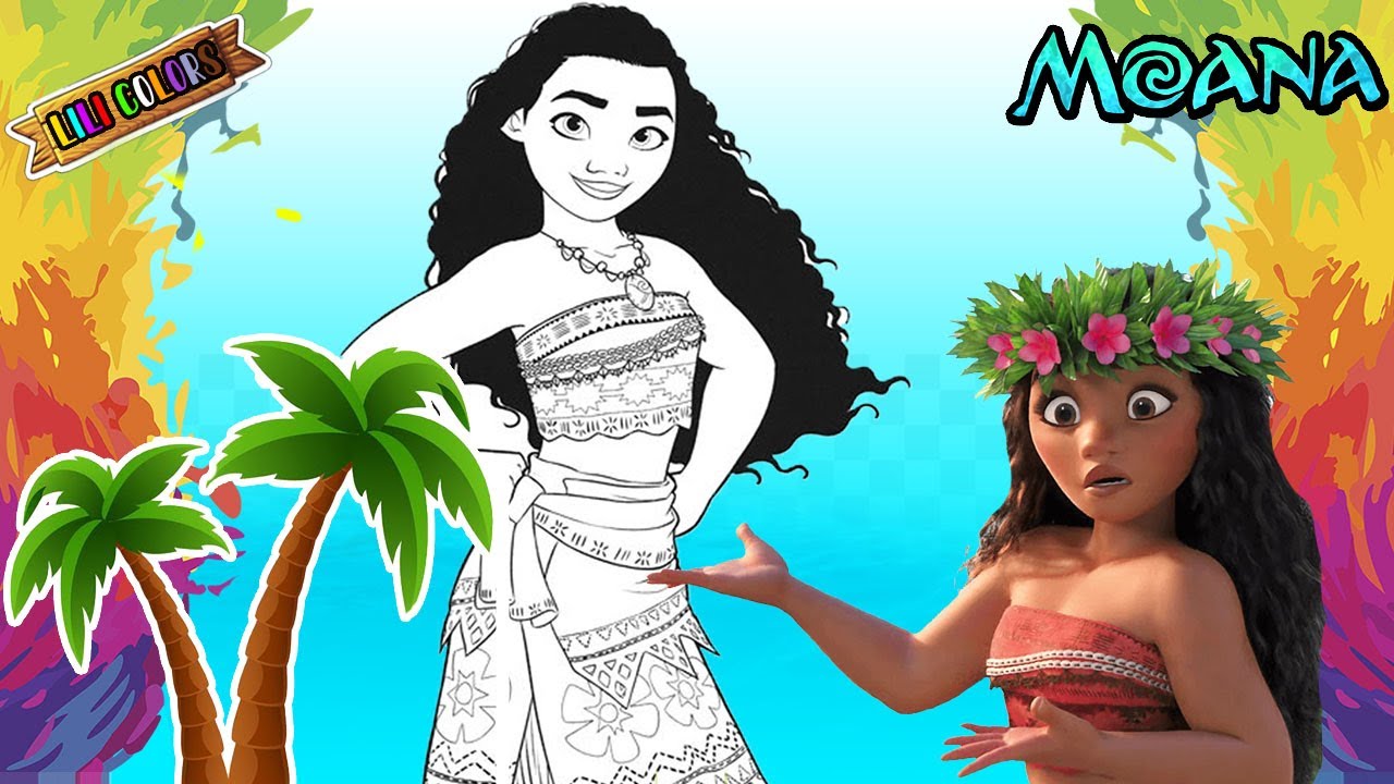 DESENHO DE PINTAR DA MOANA |COLORINDO DESENHOS DISNEY