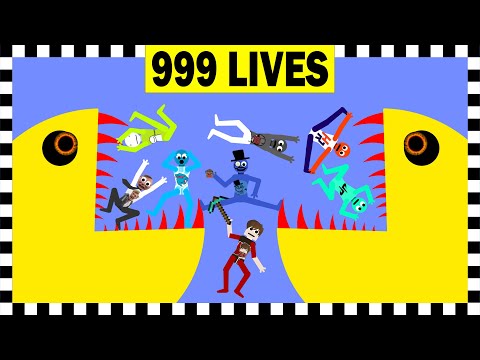 999 Lives YouTubers - Stickman Survival - Algodoo
