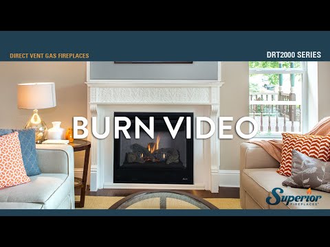 Superior DRT2000 Series 45" Direct Vent Traditional Fireplace with Electronic Ignition and Aged Oak Log Set, Natural Gas (DRT2045TEN-C) (F3889)