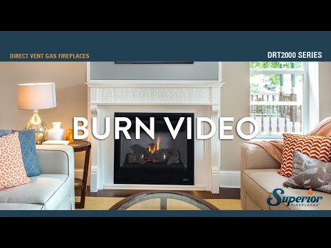 Superior DRT2000 Series 35" Direct Vent Traditional Fireplace with Electronic Ignition and Aged Oak Log Set, Natural Gas (DRT2035TEN-C) (F3873)