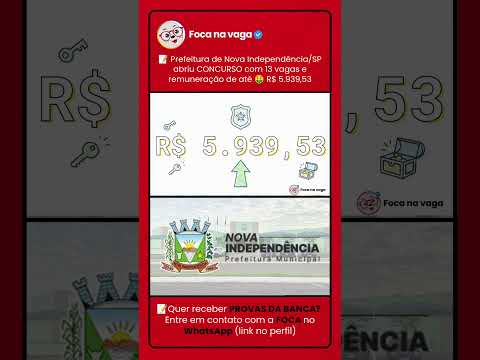 CONCURSO PÚBLICO DA PREFEITURA DE NOVA INDEPENDÊNCIA/SP: EDITAL PUBLICADO NO OESTE PAULISTA!