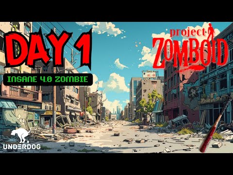 DAY 1 - 100 Days INSANE 4.0 Challange! Project Zomboid. Open World Zombie Survival Abenteuer