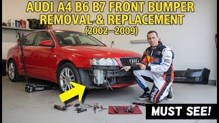 Audi A4 B6 B7 Front Bumper Removal & Replacement 2001 2002 2003 2004 2005 2006 2007 2008 2009
