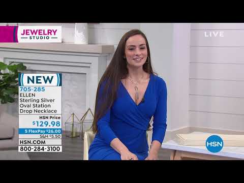 ELLE Sterling Silver Oval Station Drop Necklace