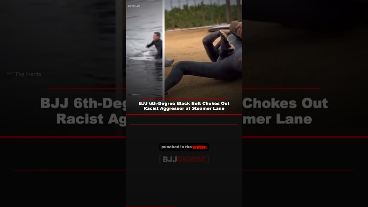 BJJ Champ Chokes Out Racist Surfer #Shorts