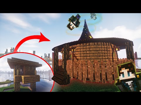I UPGRADE The Original Minecraft Witch Hut in INSANE DETAIL Chisel & Bits Mod Witch Hut Build