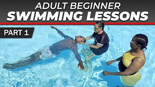 Douglas & Afia Learn Swimming | Adult Beginner Swimming Lessons Part 1
