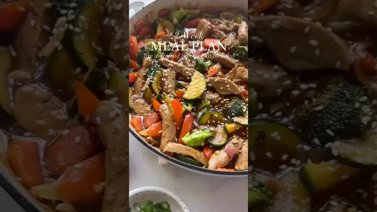 ⭐️ 2-Week Healthy Meal Plan with Grocery Lists #shorts #mealplan #recipes