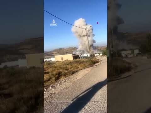 Smoke rises in illegal Israeli settlement after Iranian missile attack