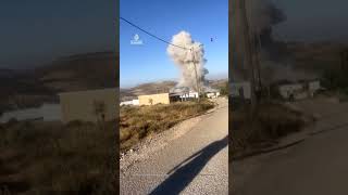 Download lagu Smoke rises in illegal Israeli settlement after Iranian missile attack mp3