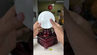 Quả Cầu Phong Thuỷ Đá Thạch Anh Trắng Tự Nhiên Loại Cao Cấp 3.4kg-13,6cm Kèm Đế Đèn