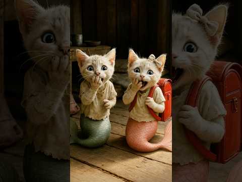 🧜‍♀️🧜‍♂️🐈Poor Mermaid Kitten Didn’t Have Nice Backpack 🎒😿 #classycuriosity