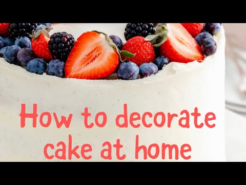 How to decorating cake at home@waheeda shakil