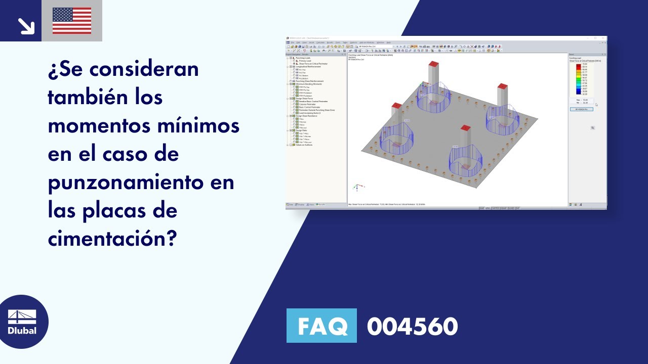 FAQ 004560 | ¿Se consideran también los momentos mínimos en el caso de punzonamiento en las placas de cimentación?