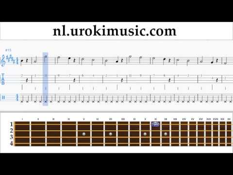 Ukulele Leren Spelen Melodie David Guetta, Justin Bieber - 2U Tablatura Deel#1 oefeningen um-i799