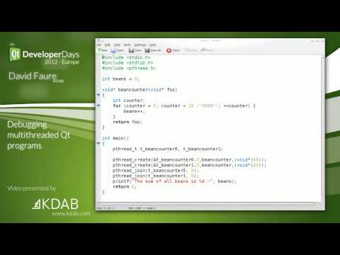 QtDD12 - Debugging multithreaded Qt programs - David Faure