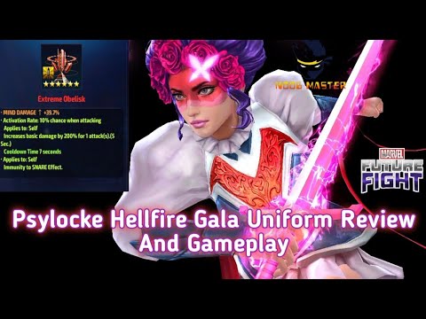 [MFF] Psylocke Hellfire Gala Uniform Review And Wbl Gameplay | Noobmaster | Marvel Future fight
