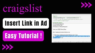 How to Insert Link in Craigslist Ad !
