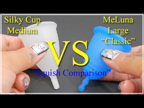 Silky Cup Med vs MeLuna Lg Classic "Squish" - Menstrual Cups