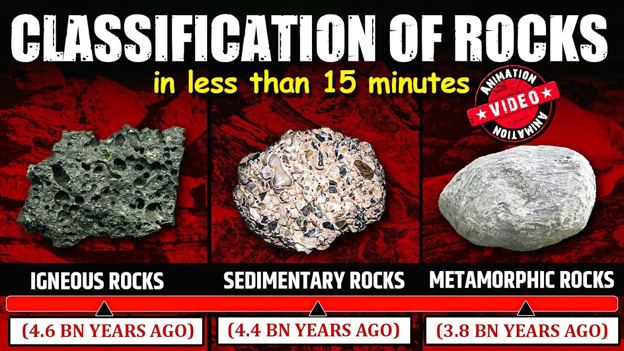 Educational video covering three major rock types igneous sedimentary metamorphic