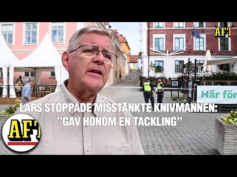 Lasse stoppade misstänkte knivmannen: "Gav honom en tackling"