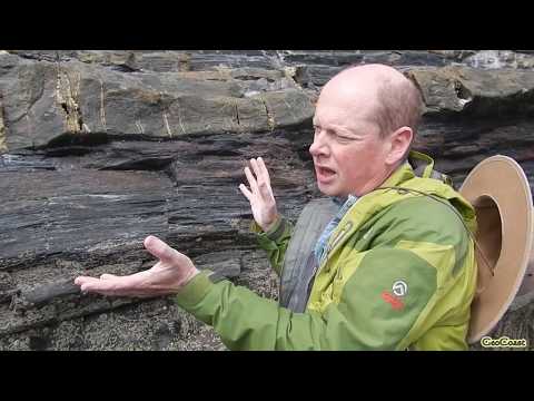 Boudinage - example from the Old Head of Kinsale, Co. Cork, Ireland