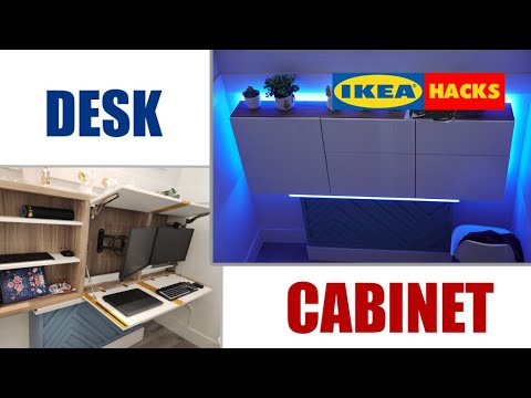 IKEA BESTÅ sit stand murphy desk hack for small space