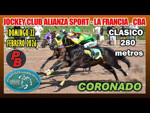 CORONADO: CLASICO en JOCKEY CLUB ALIANZA SPORT LA FRANCIA - CORDOBA (22-02-2026)
