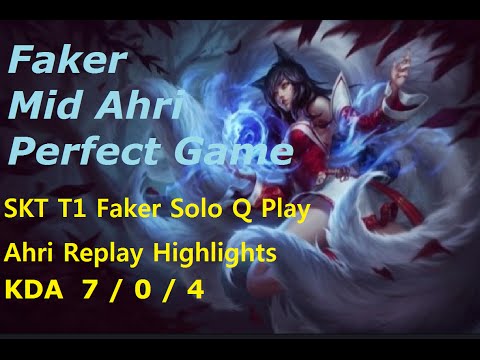 SKT T1 Faker Ahri Perfect Game Replay Highlights LOL(League of Legends)