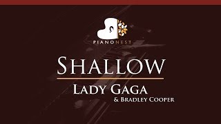 Lady Gaga, Bradley Cooper - Shallow - HIGHER Key (Piano Karaoke / Sing Along)