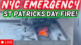 🔴 BREAKING: Fire Erupts in Midtown Manhattan Building | Smoke Near St. Patrick’s Parade