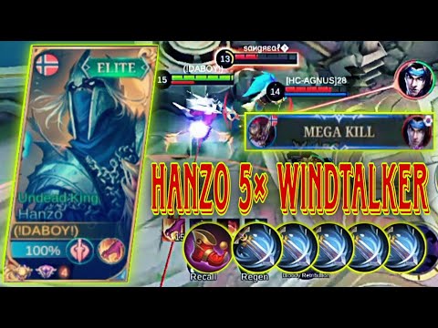 HANZO 5× WINDTALKER BUILD ATTACK SPEED HACK TOP GLOBAL HANZO GAME PLAY