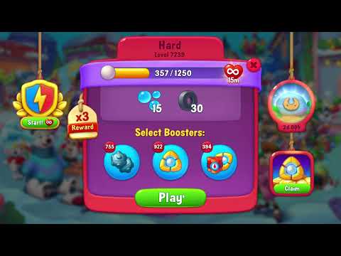 Fishdom 7239 Hard Level - 11 moves - NO BooSTERS