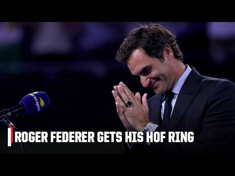 Roger Federer receives his International Tennis Hall of Fame ring | 2026 US Open
