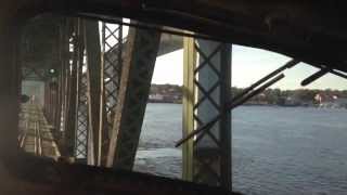 preview picture of video 'Maine Eastern Railroad Crosses the Kennebec River in Bath, Maine--View from the Cab!'