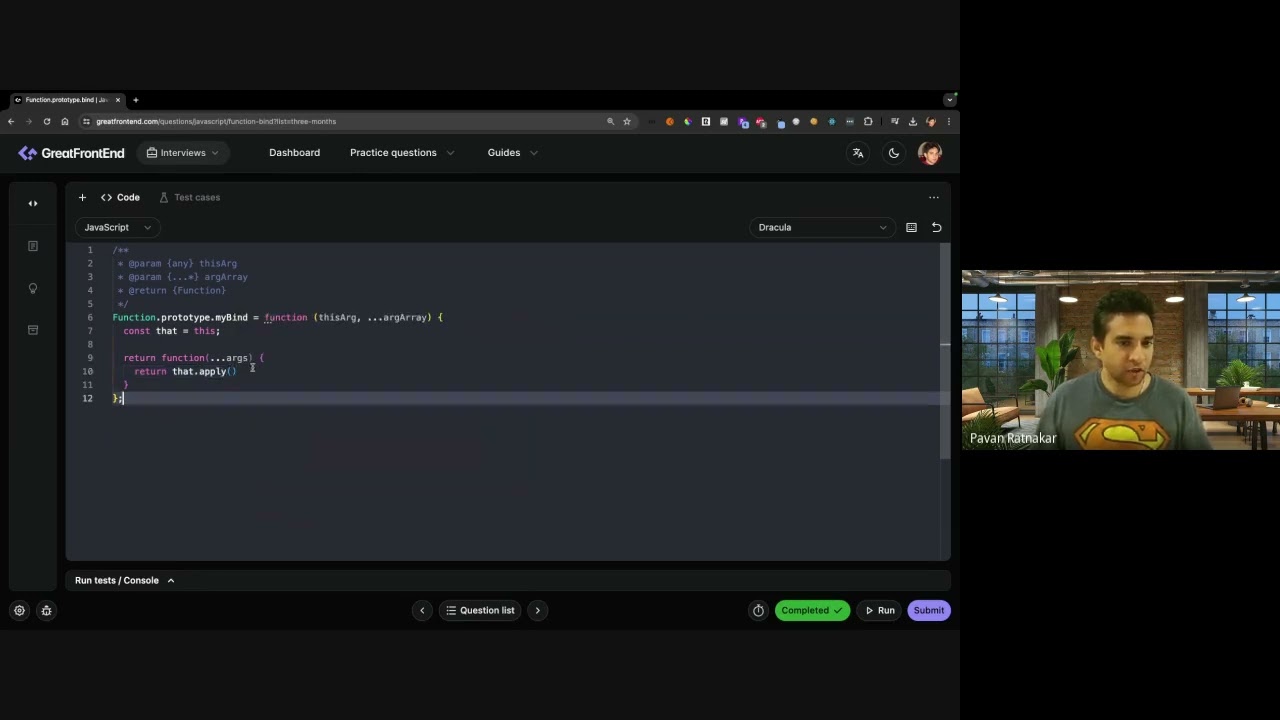 Frontend interview - Function.prototype.bind | Javascript